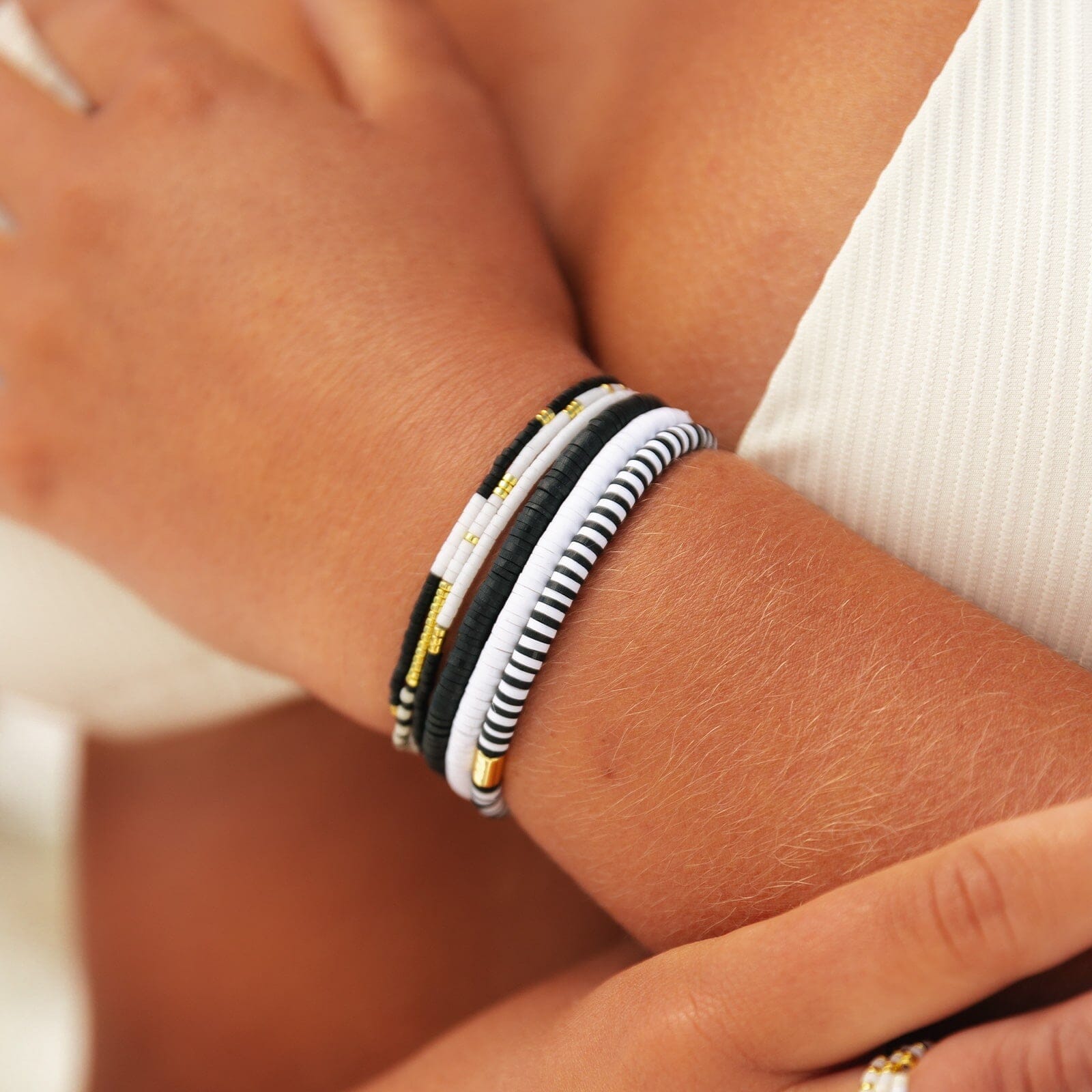 Monochrome Stretch Bracelet Set of 3 - Image 8