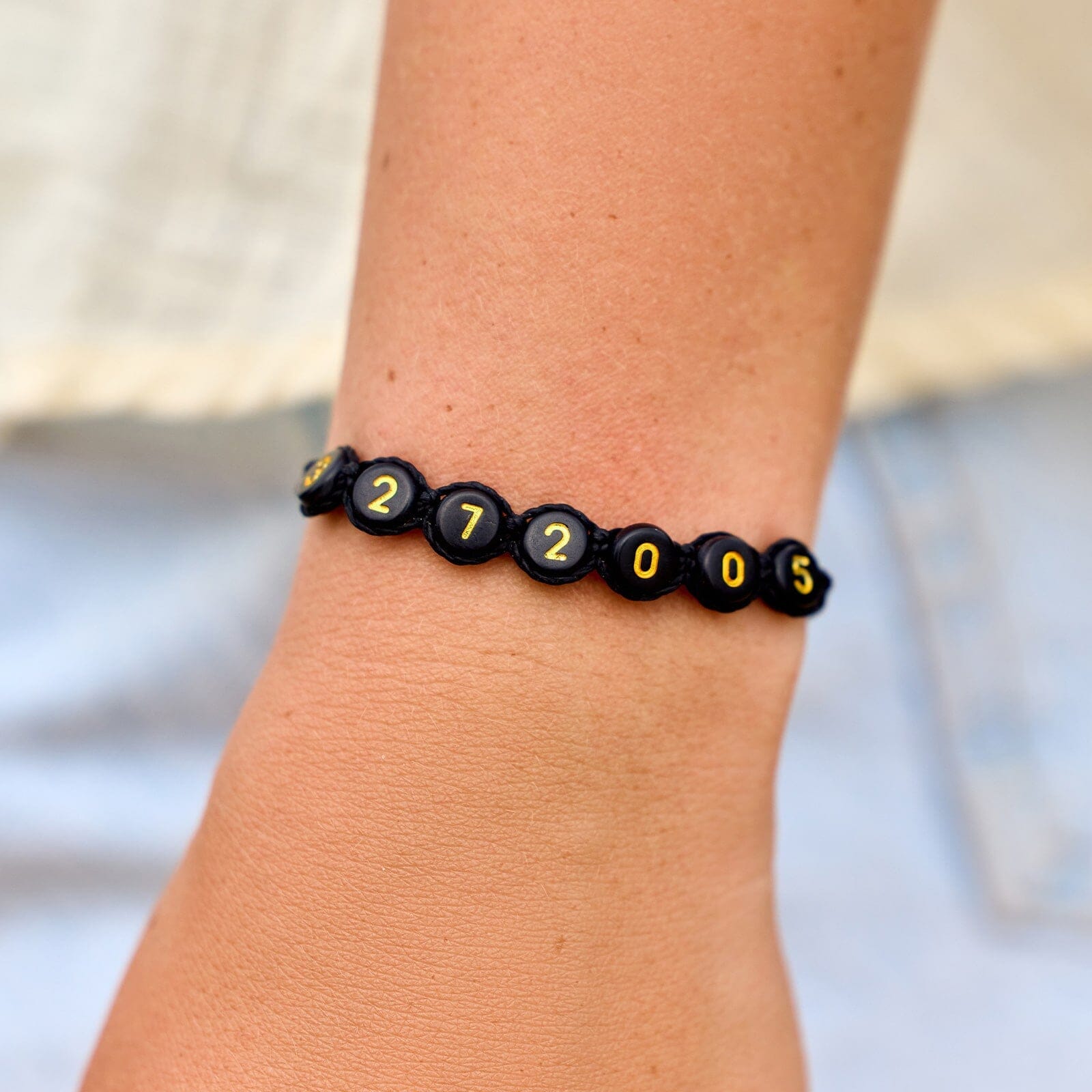 Black Alphabet Bead Bracelet - Image 5