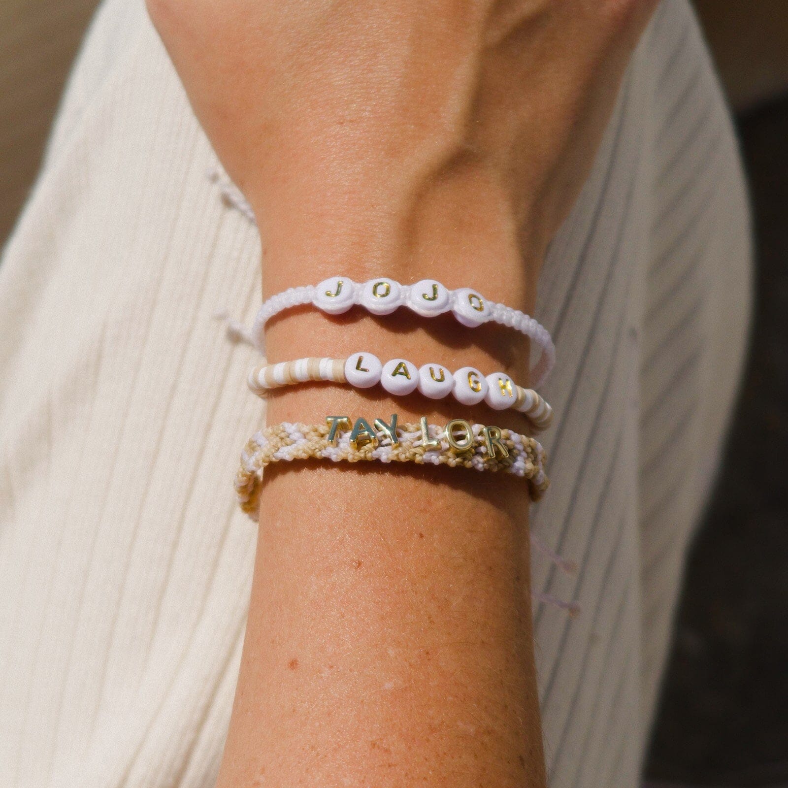 Neutral Woven Chevron Bracelet - Image 3