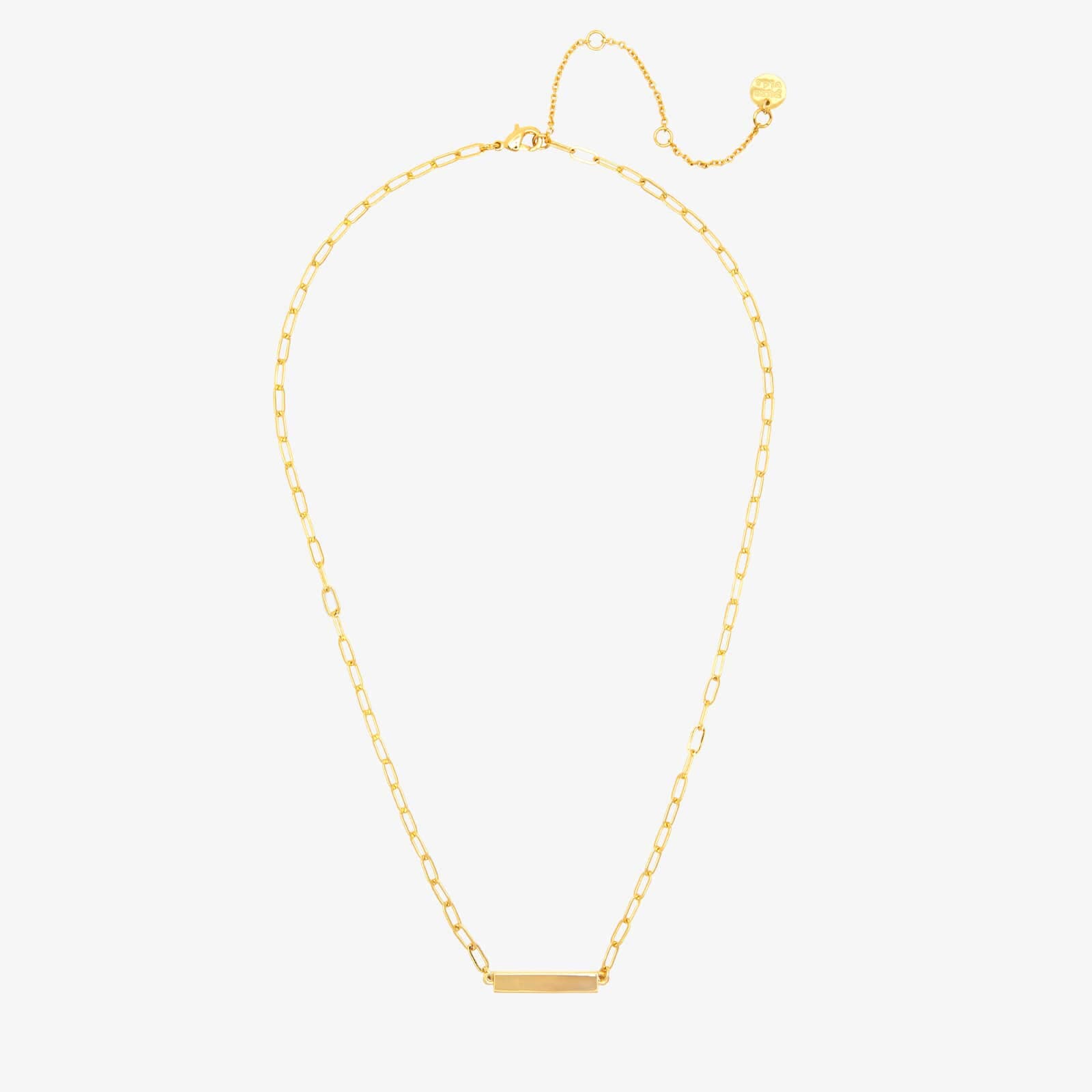 Engravable Paperclip Chain Bar Necklace - Image 5