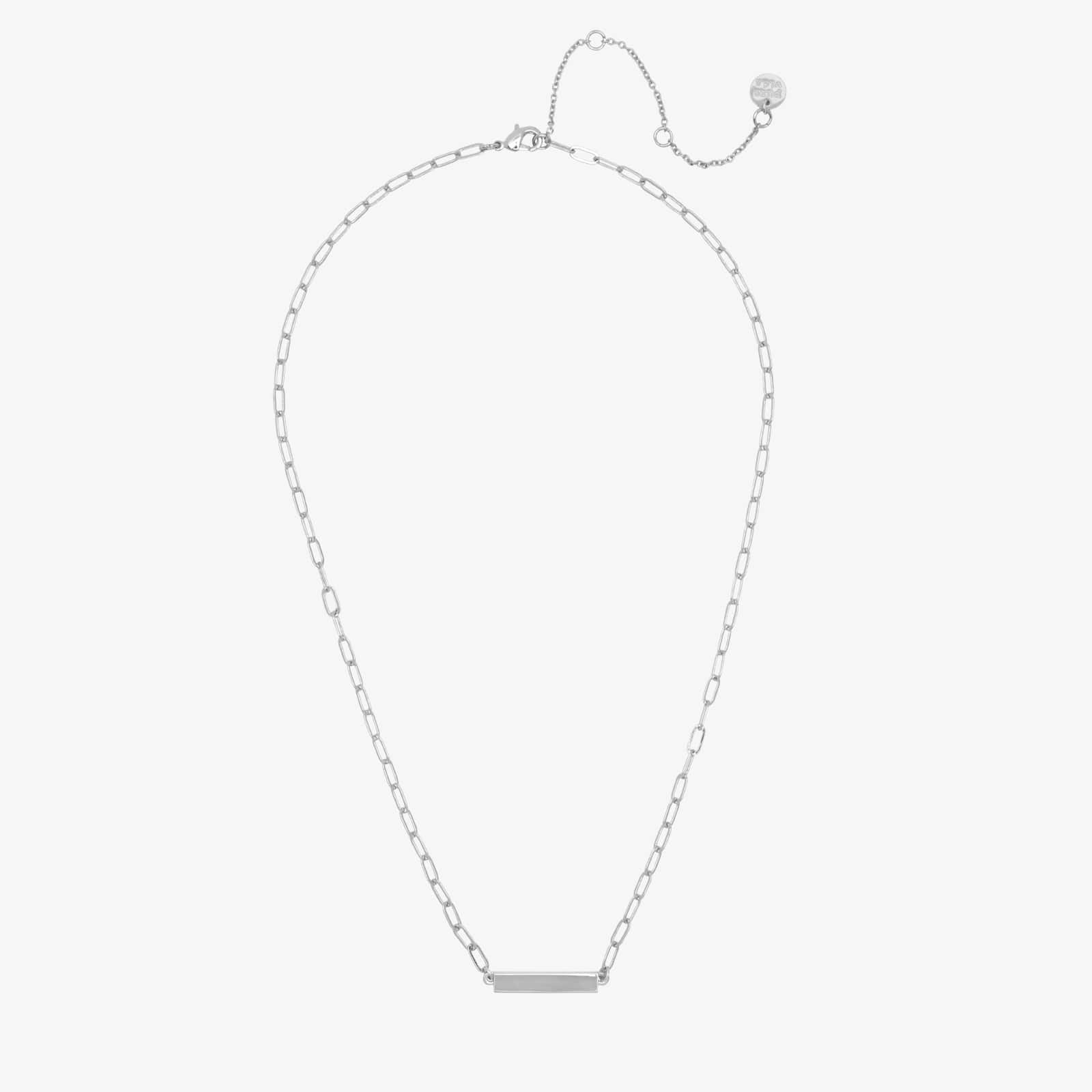 Engravable Paperclip Chain Bar Necklace - Image 8