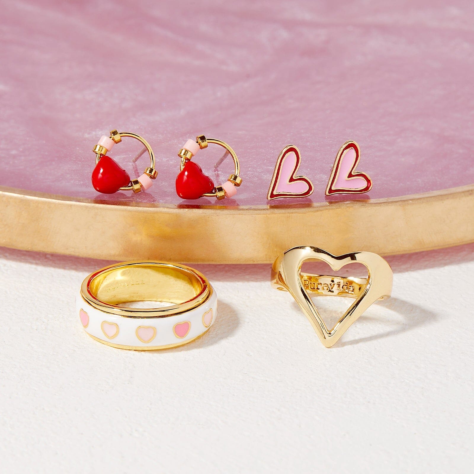 Heart Bead Stud Earrings - Image 5
