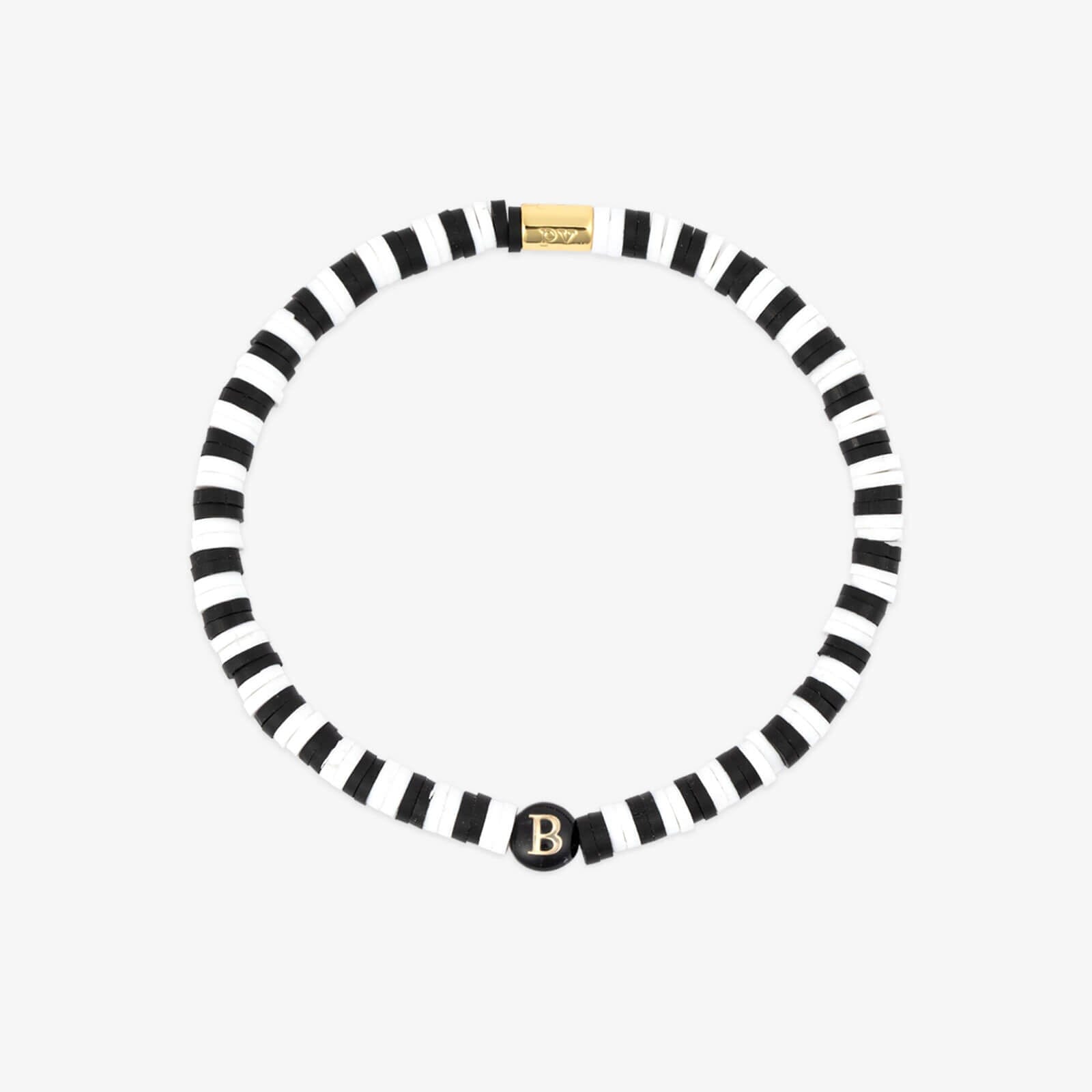 Black and White Alphabet Stretch Bracelet - Image 7