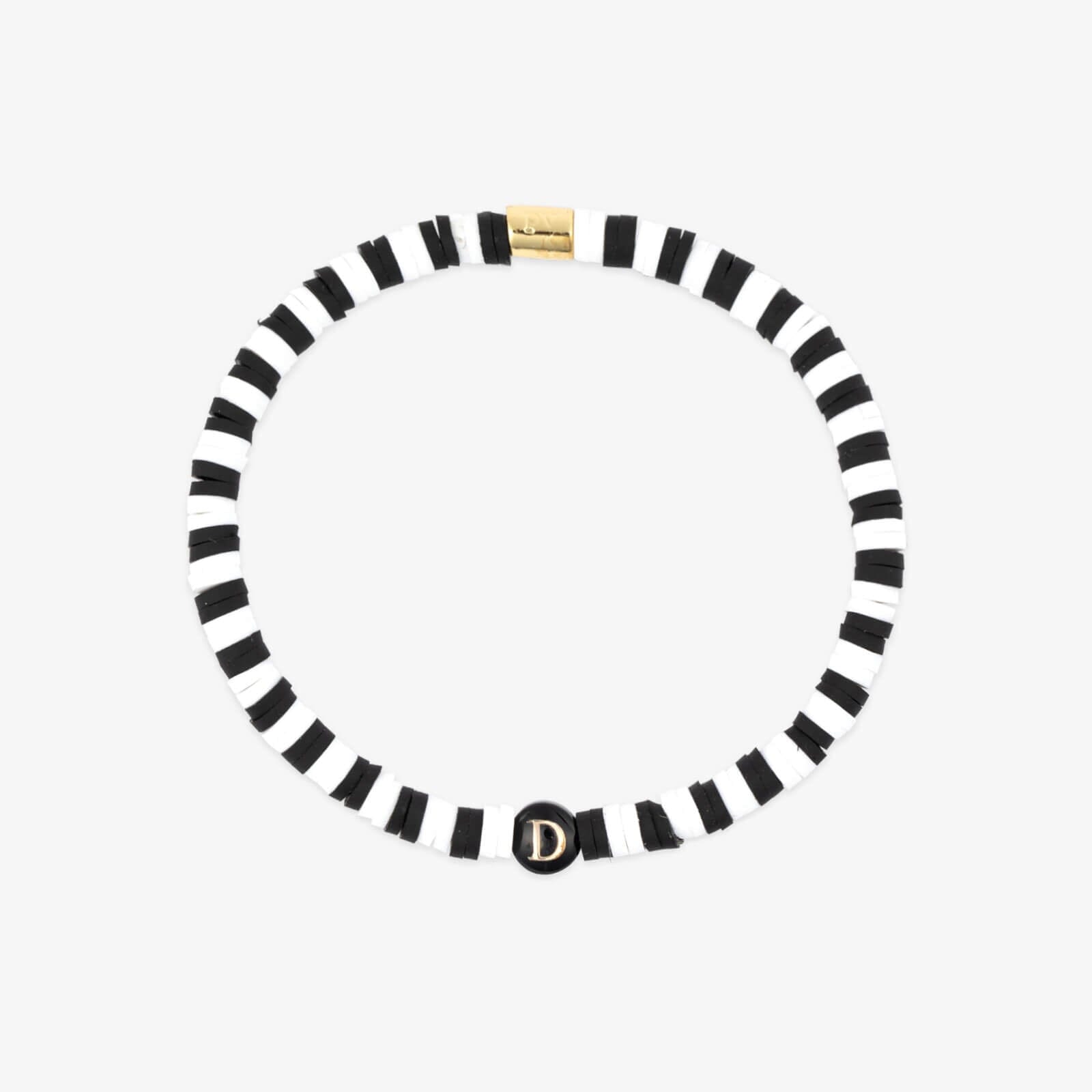 Black and White Alphabet Stretch Bracelet - Image 9