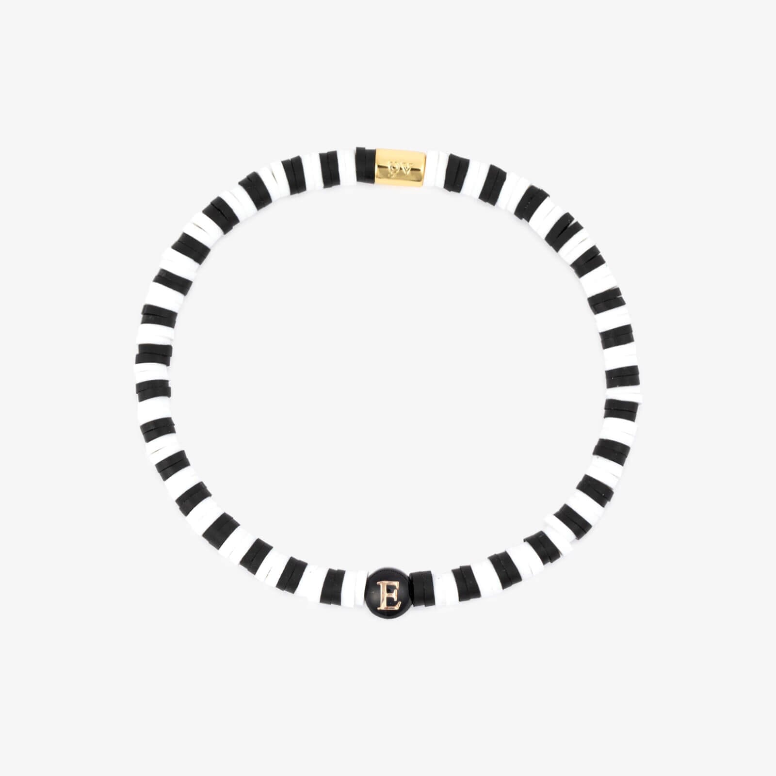 Black and White Alphabet Stretch Bracelet - Image 10