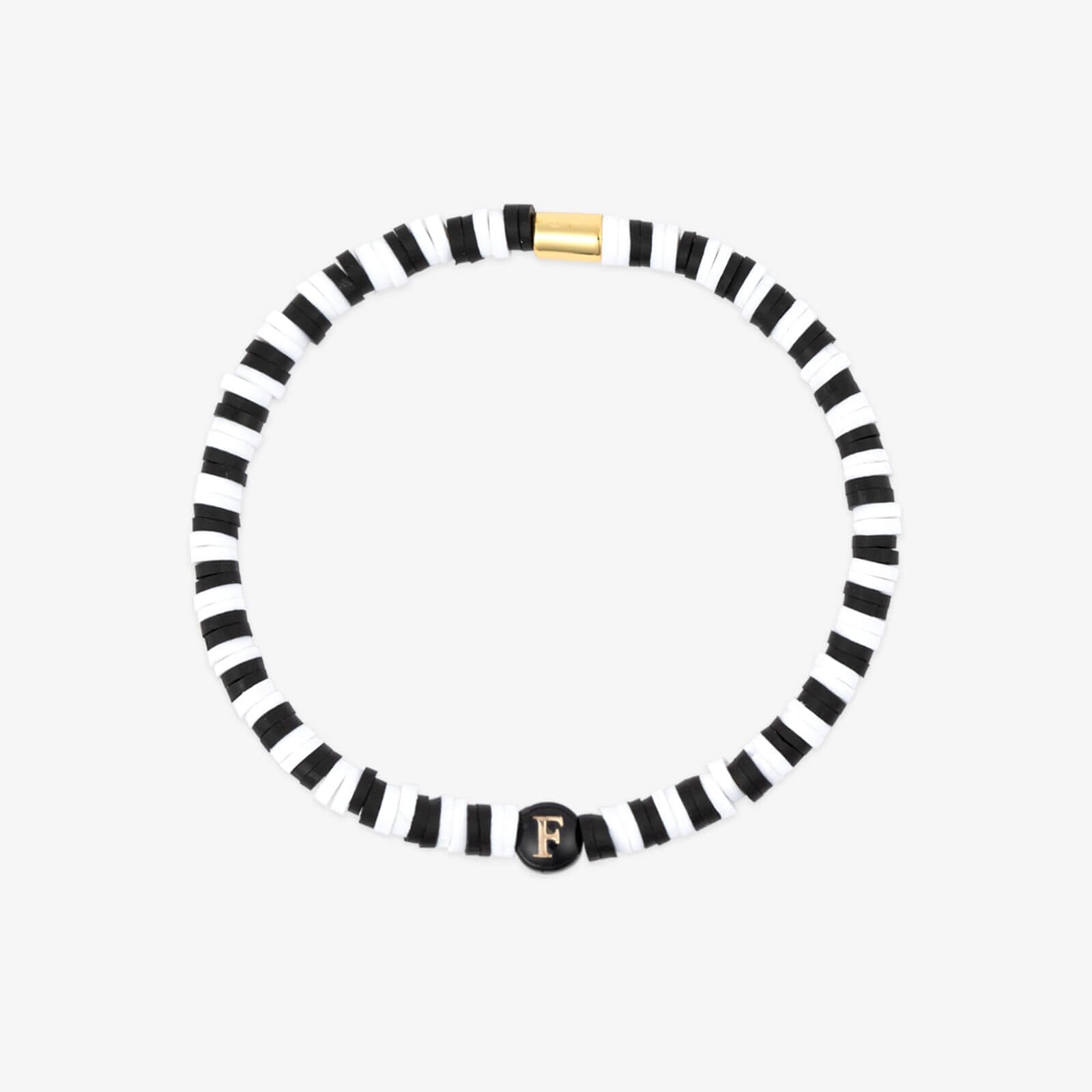 Black and White Alphabet Stretch Bracelet - Image 11
