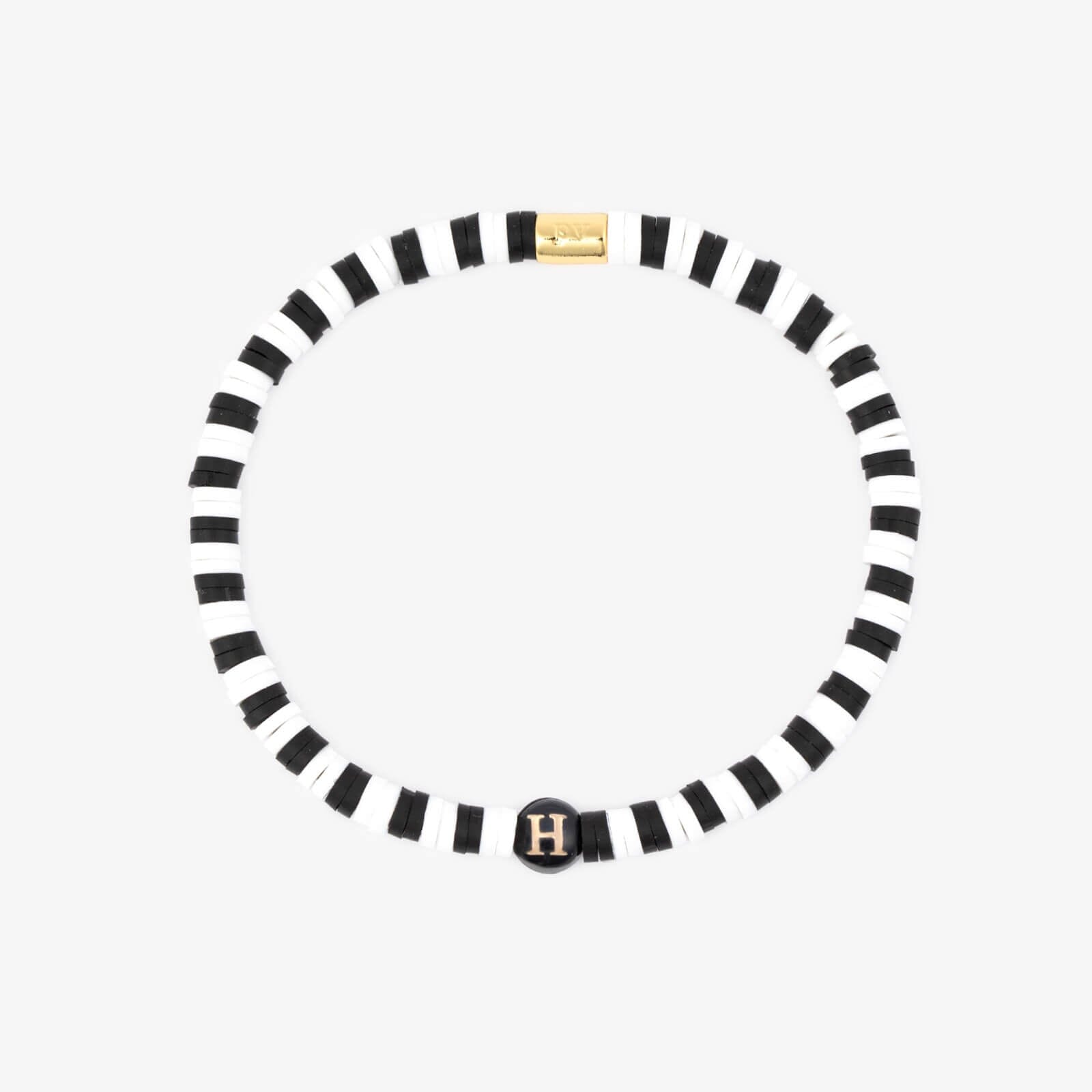 Black and White Alphabet Stretch Bracelet - Image 13