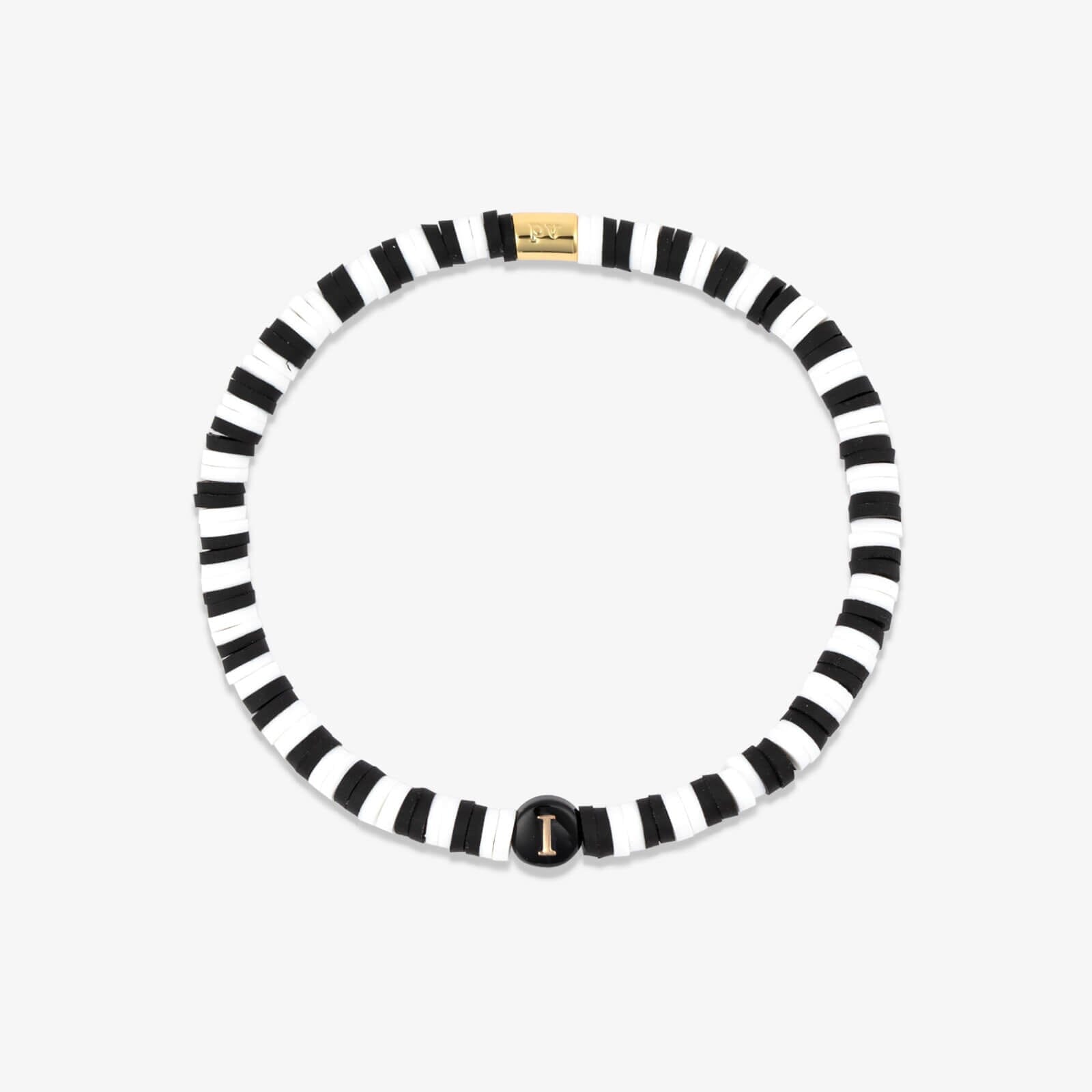 Black and White Alphabet Stretch Bracelet - Image 14