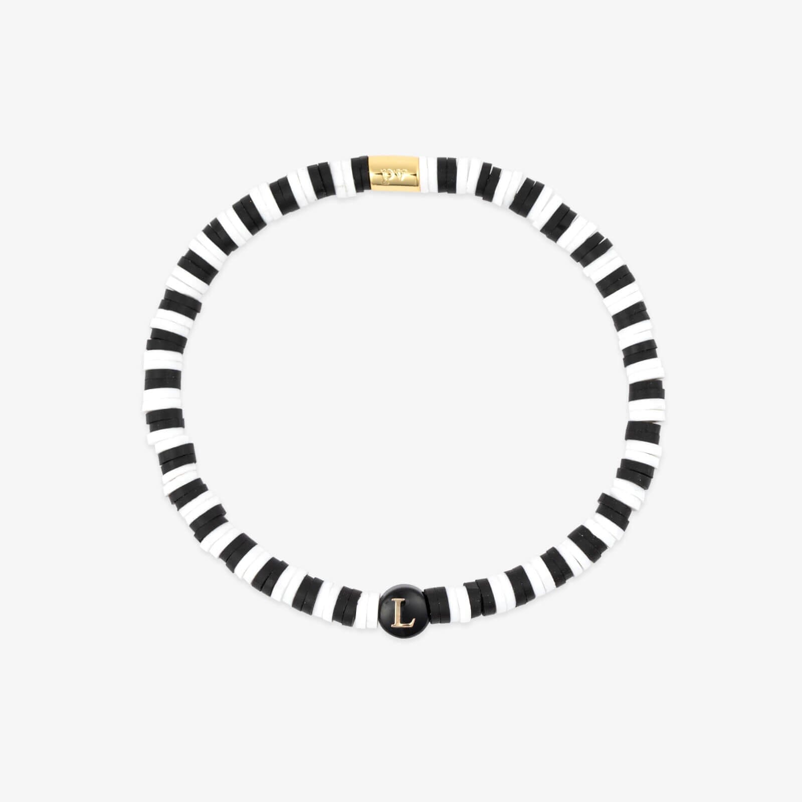 Black and White Alphabet Stretch Bracelet - Image 17