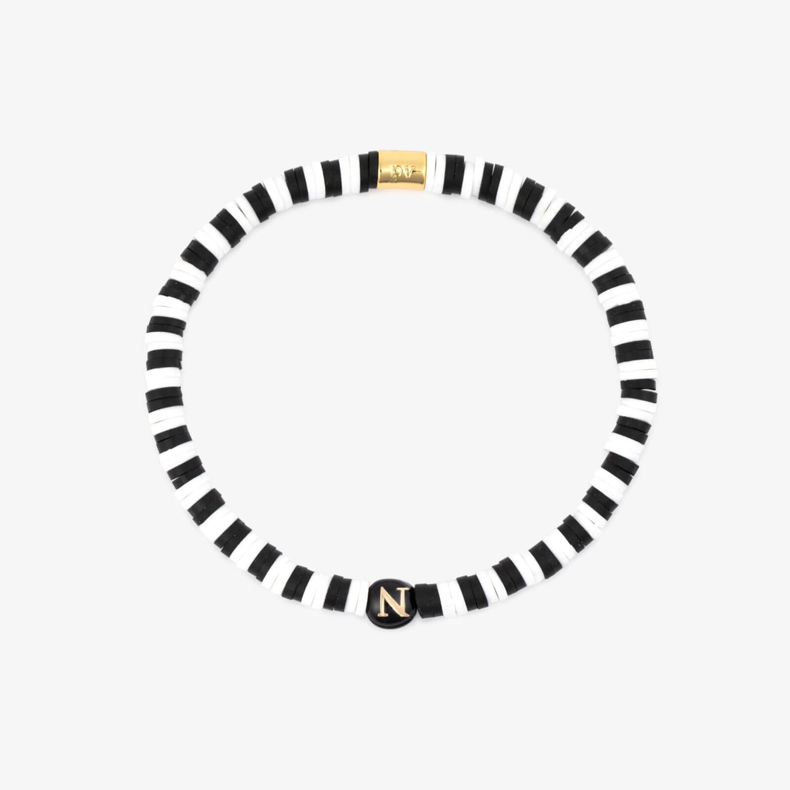 Black and White Alphabet Stretch Bracelet - Image 19