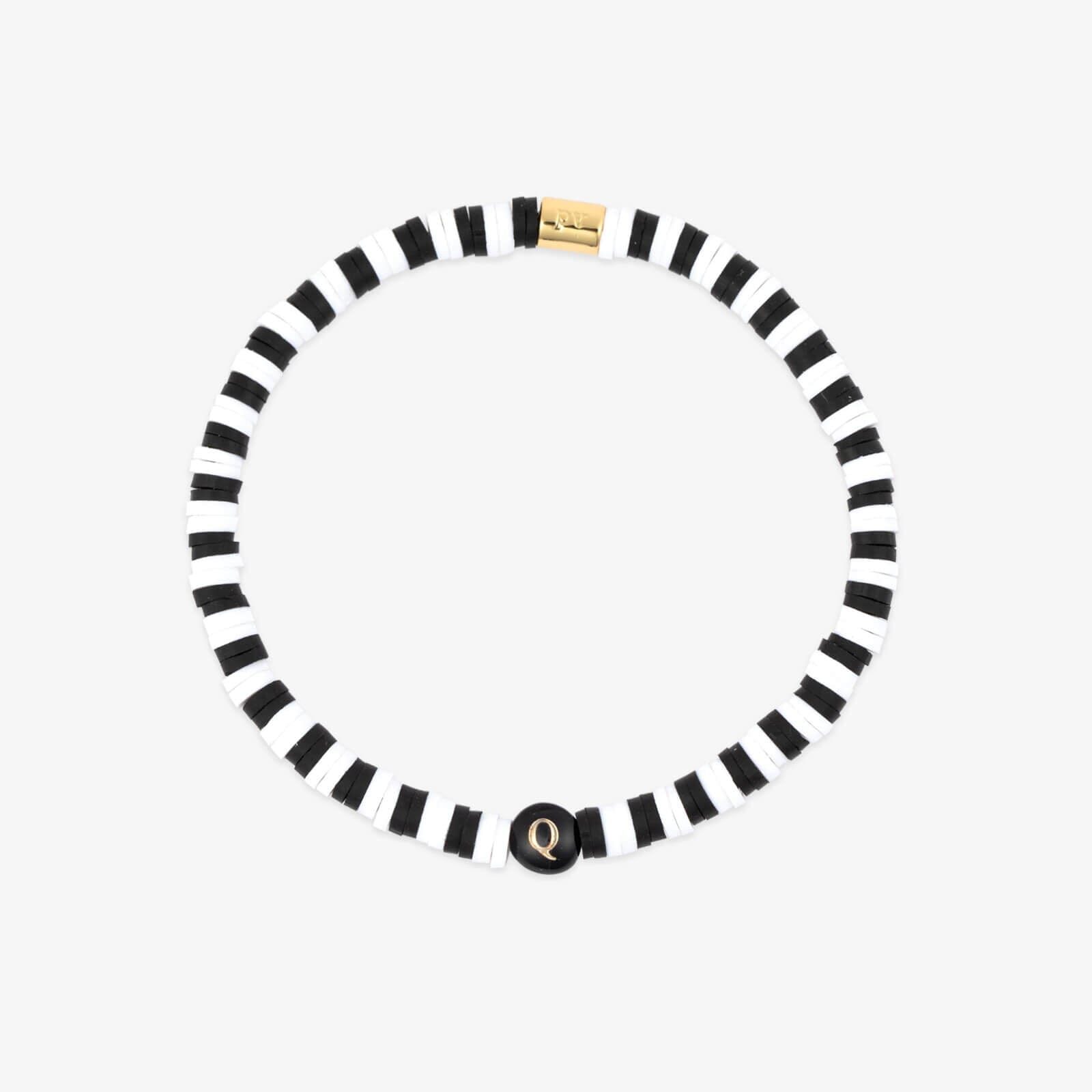 Black and White Alphabet Stretch Bracelet - Image 21