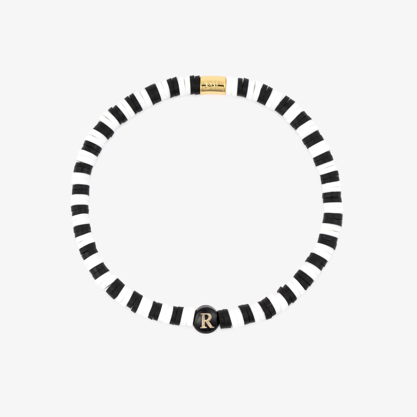 Black and White Alphabet Stretch Bracelet - Image 22