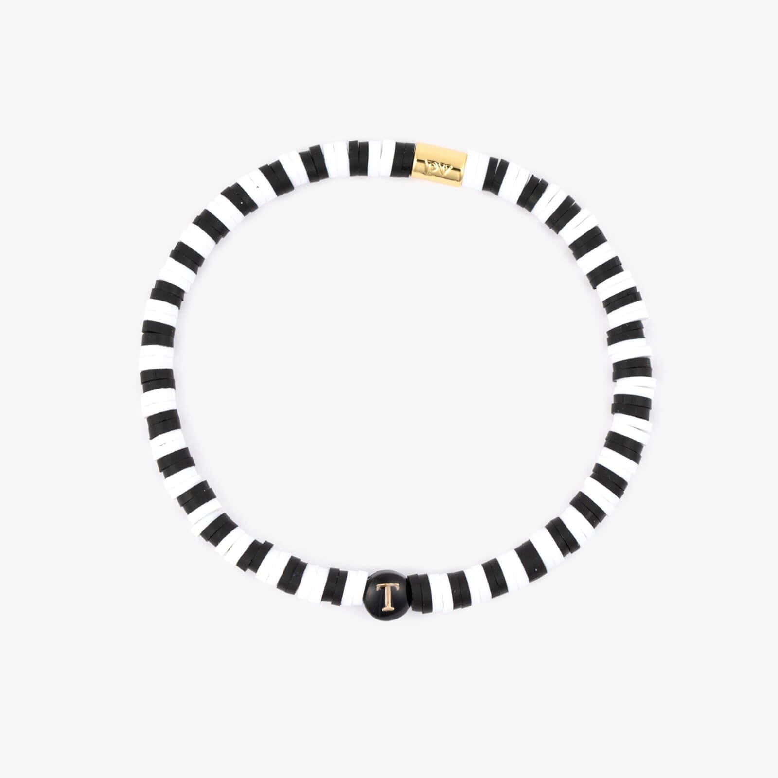 Black and White Alphabet Stretch Bracelet - Image 24
