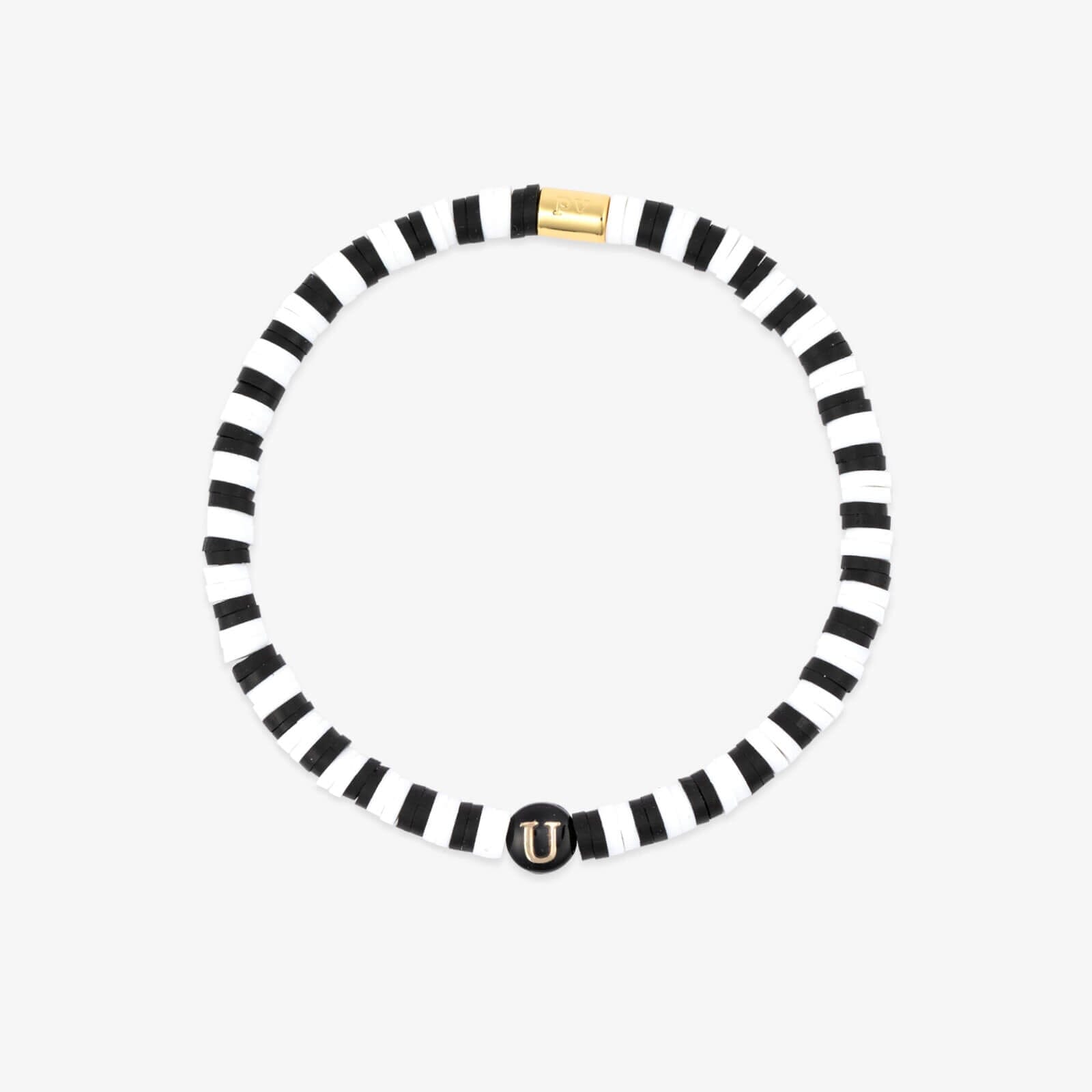 Black and White Alphabet Stretch Bracelet - Image 25