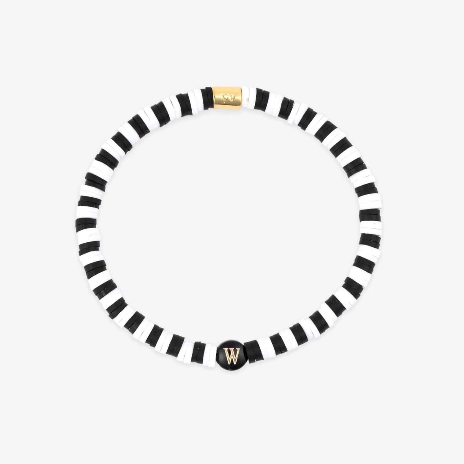 Black and White Alphabet Stretch Bracelet - Image 27