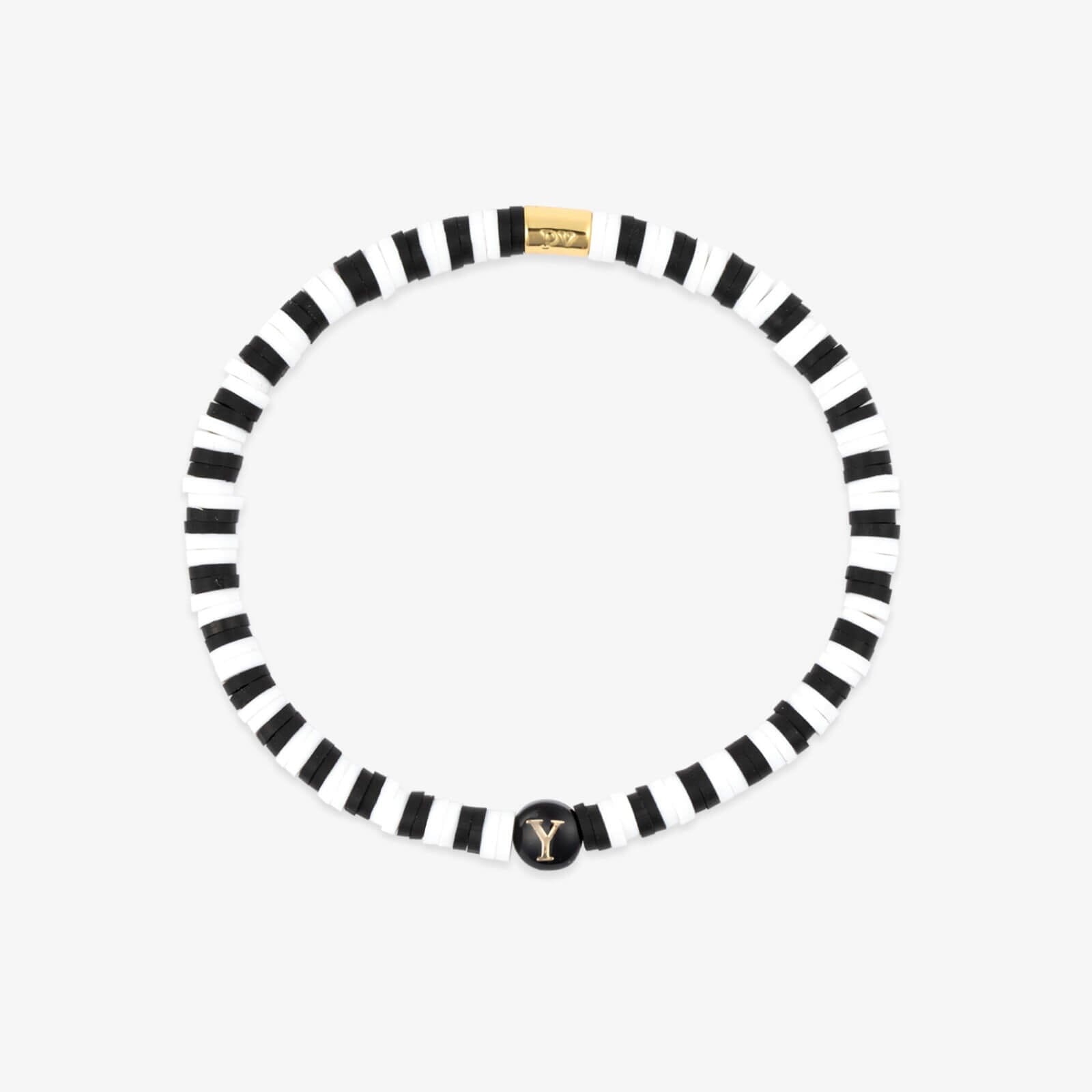 Black and White Alphabet Stretch Bracelet - Image 29