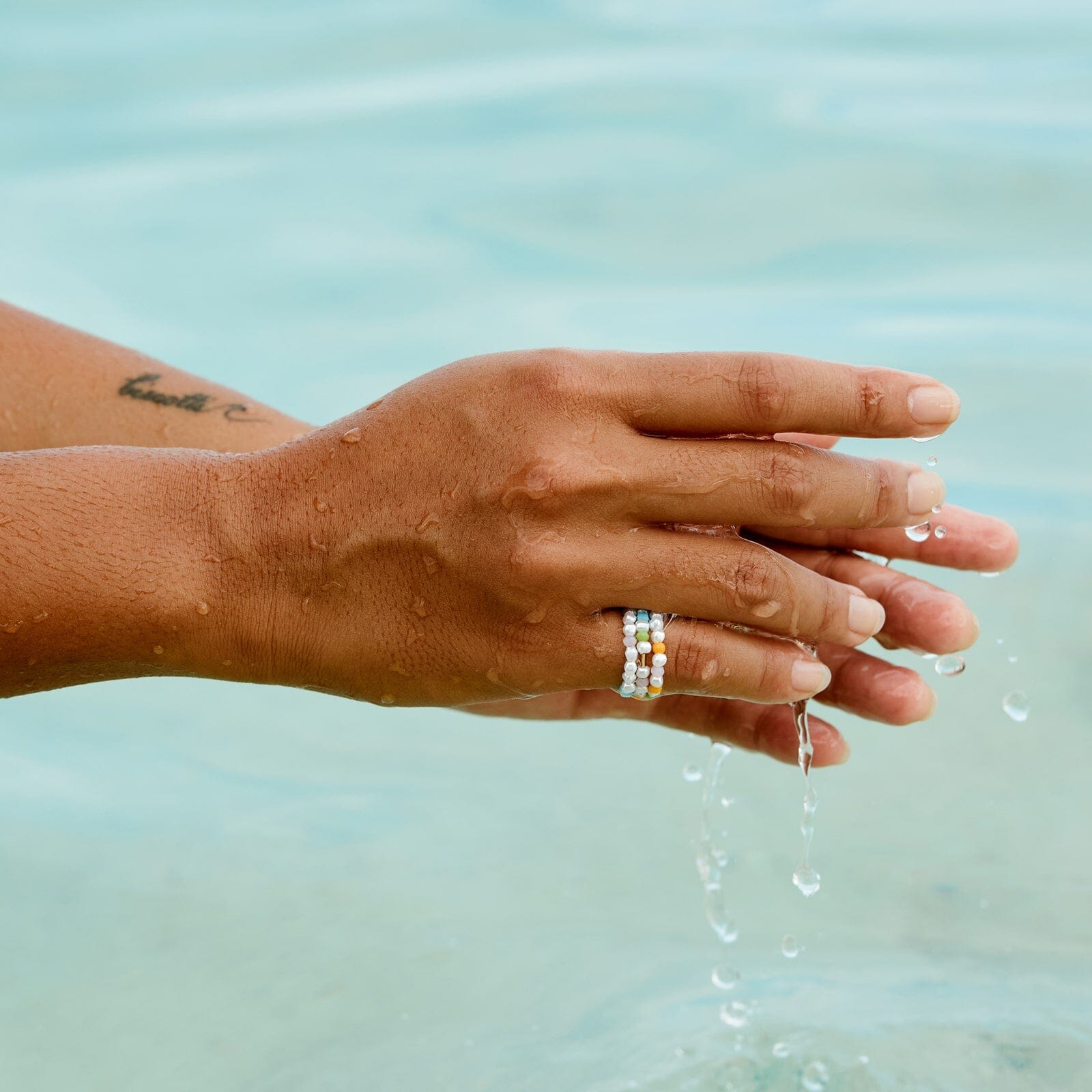 Pippa Pearl Stretch Ring 3 Pack - Image 3