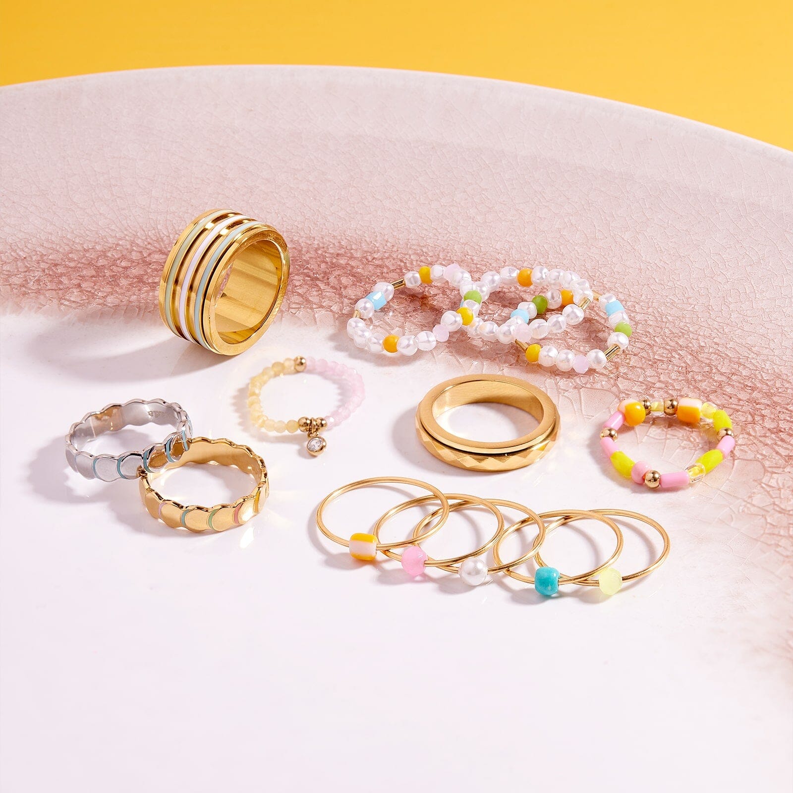 Pippa Pearl Stretch Ring 3 Pack - Image 9