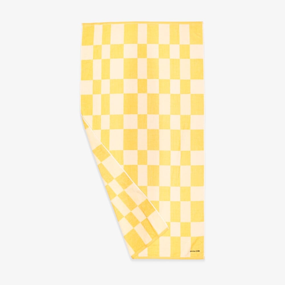 Yellow & White Checkerboard Towel - Image 4