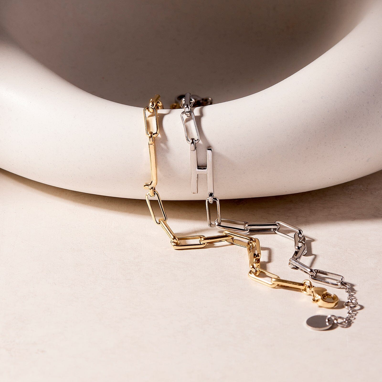 Initial Paperclip Chain Bracelet - Image 4