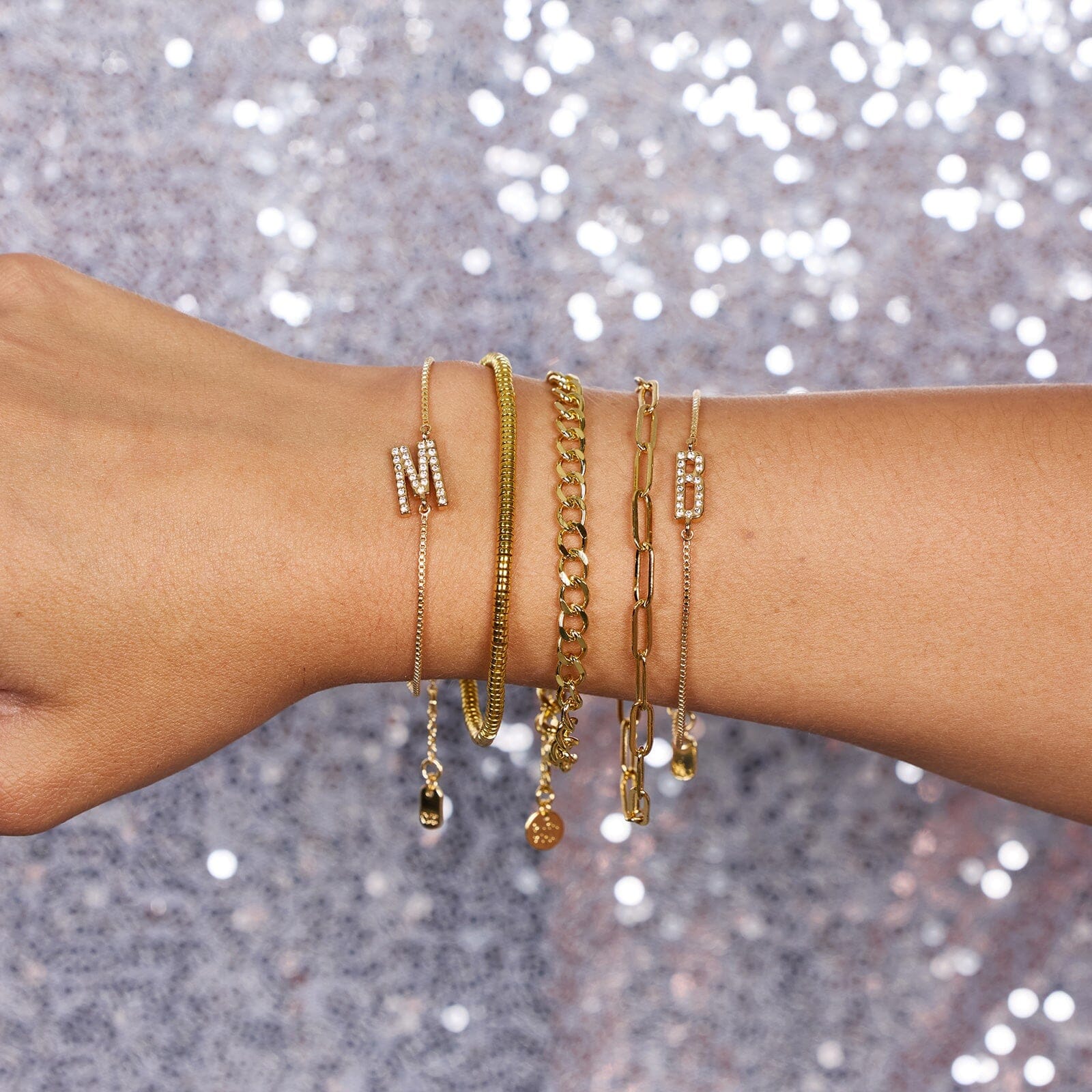 Pavé Initial Chain Bracelet - Image 2