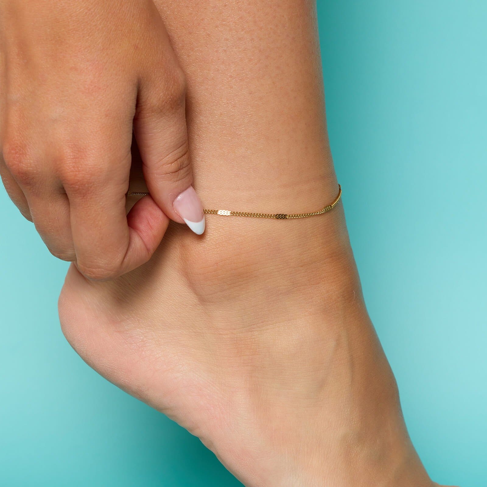 Delicate Station Chain Anklet - Image 4