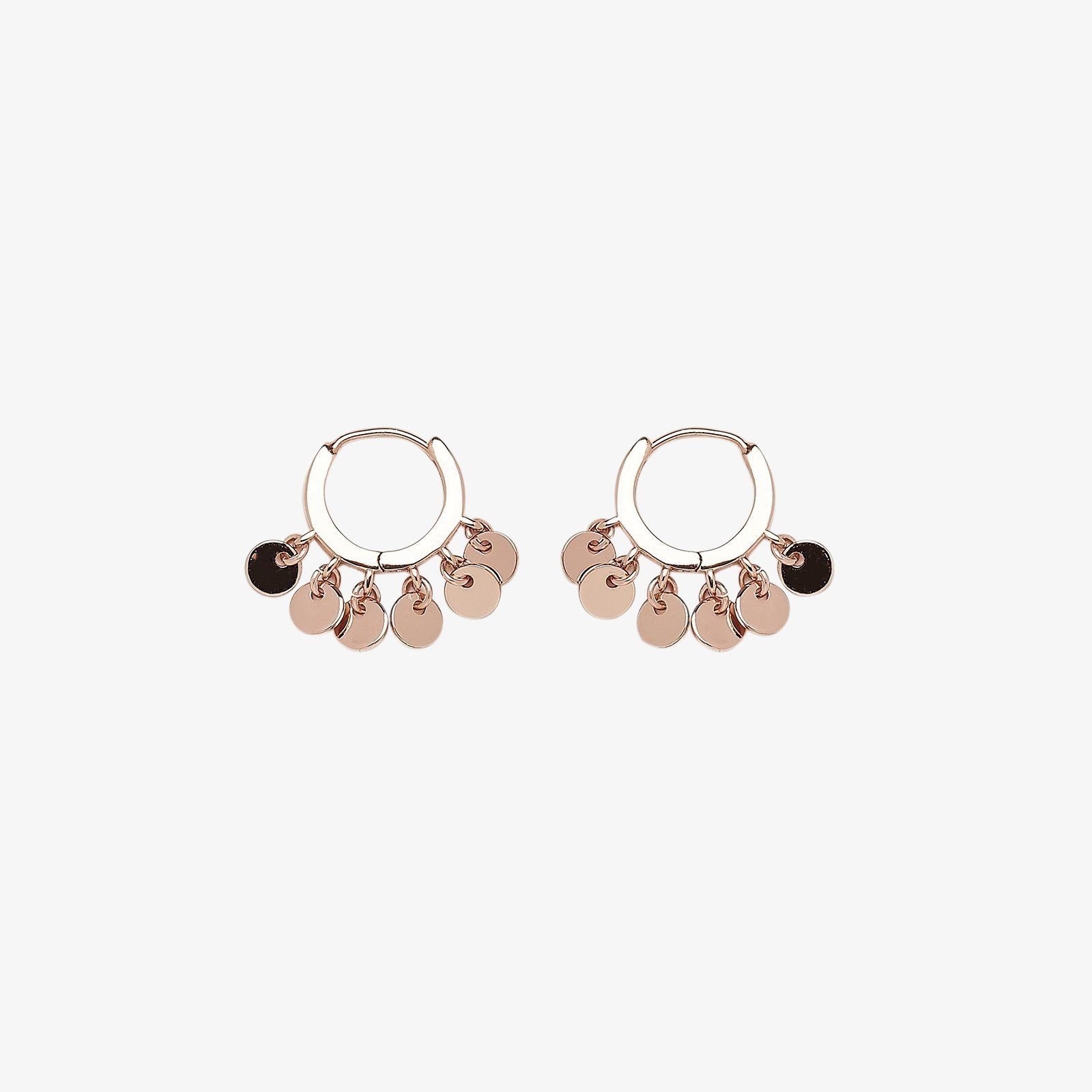 Mini Coin Huggie Earrings - Image 2