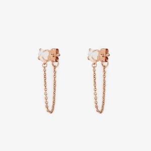 Raw Gem Chain Wrap Earrings